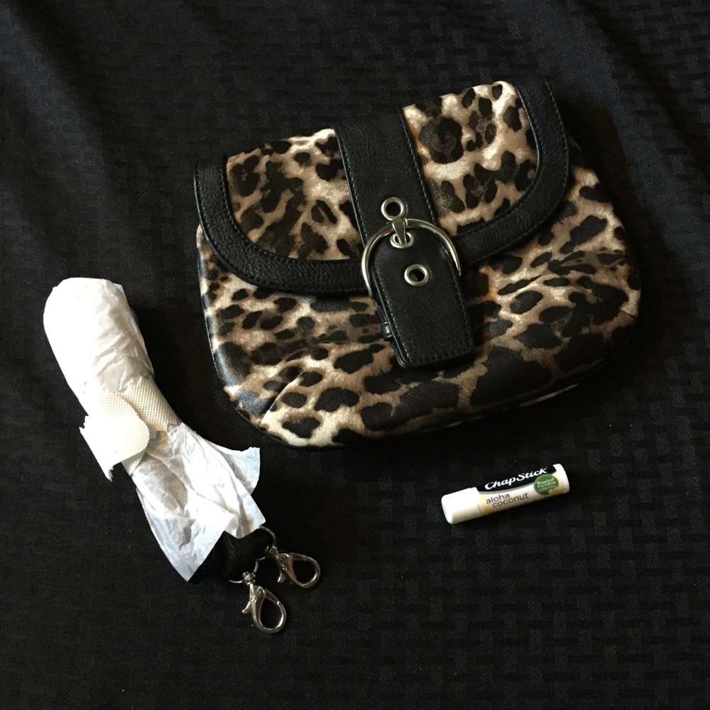 Leopard print clutch